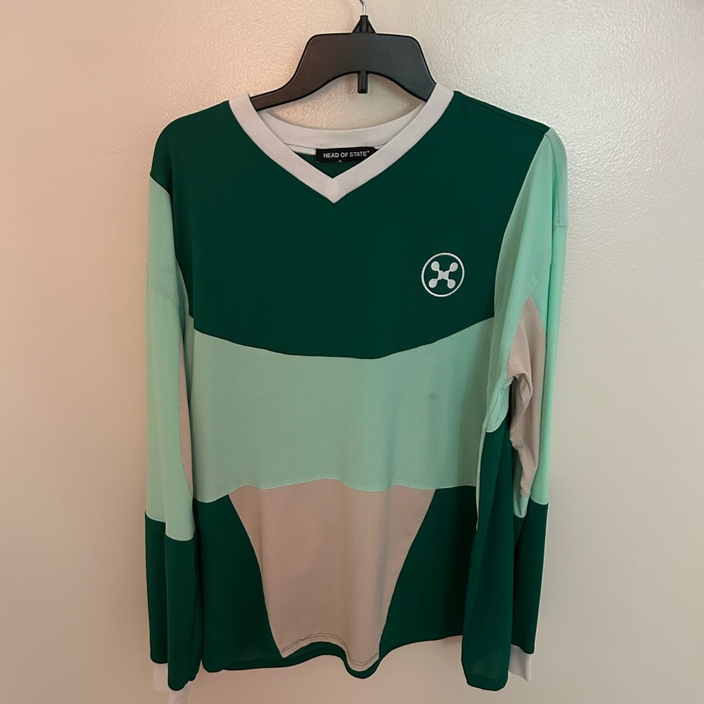 Head of State Green and Cream Long Sleeve Jersey